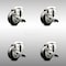 Service Caster 3 Inch 316SS Black Polyurethane Wheel Swivel Bolt Hole Caster Set with Brake SCC SCC-SS316BH20S314-PPUB-BLK-TLB-4 - alternate 1